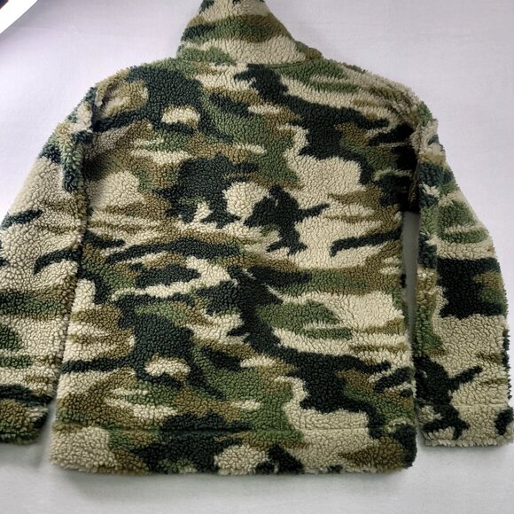 J Crew Sherpa Fleece Snap Collar Pullover Camo XXS SOLD OUT ON JCREW WEBSITE New - Picture 13 of 16